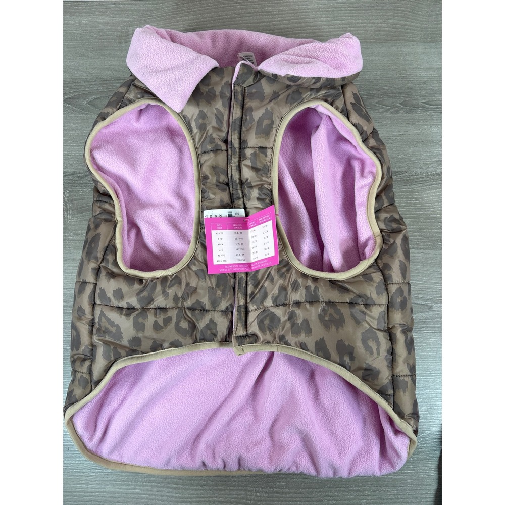 Victoria's Secret PINK Leopard Print Dog Pet Puffer Vest Jacket XXL/XXG NWT